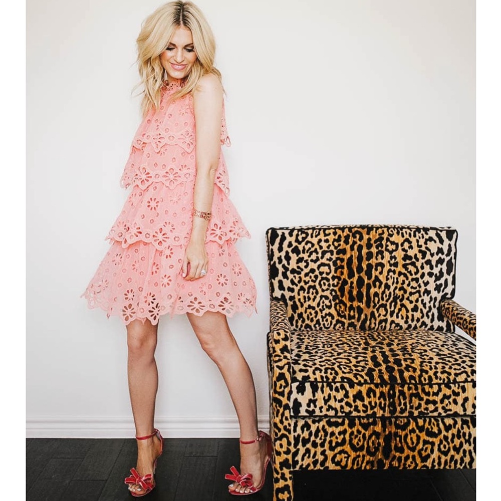 Rebecca Taylor Pinwheel eyelet dress in peony